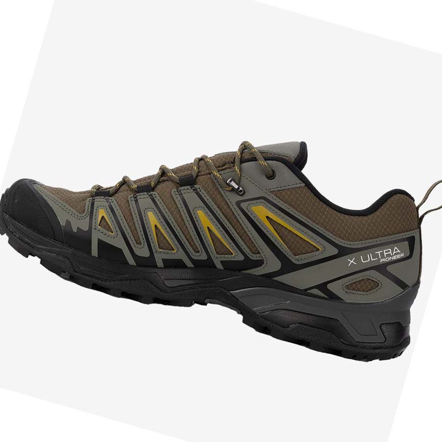 Salomon X ULTRA PIONEER CLIMASALOMON™ WATERPROOF Erkek Yürüyüş Ayakkabısı Zeytin Yeşili Siyah | TR 3555JPQ